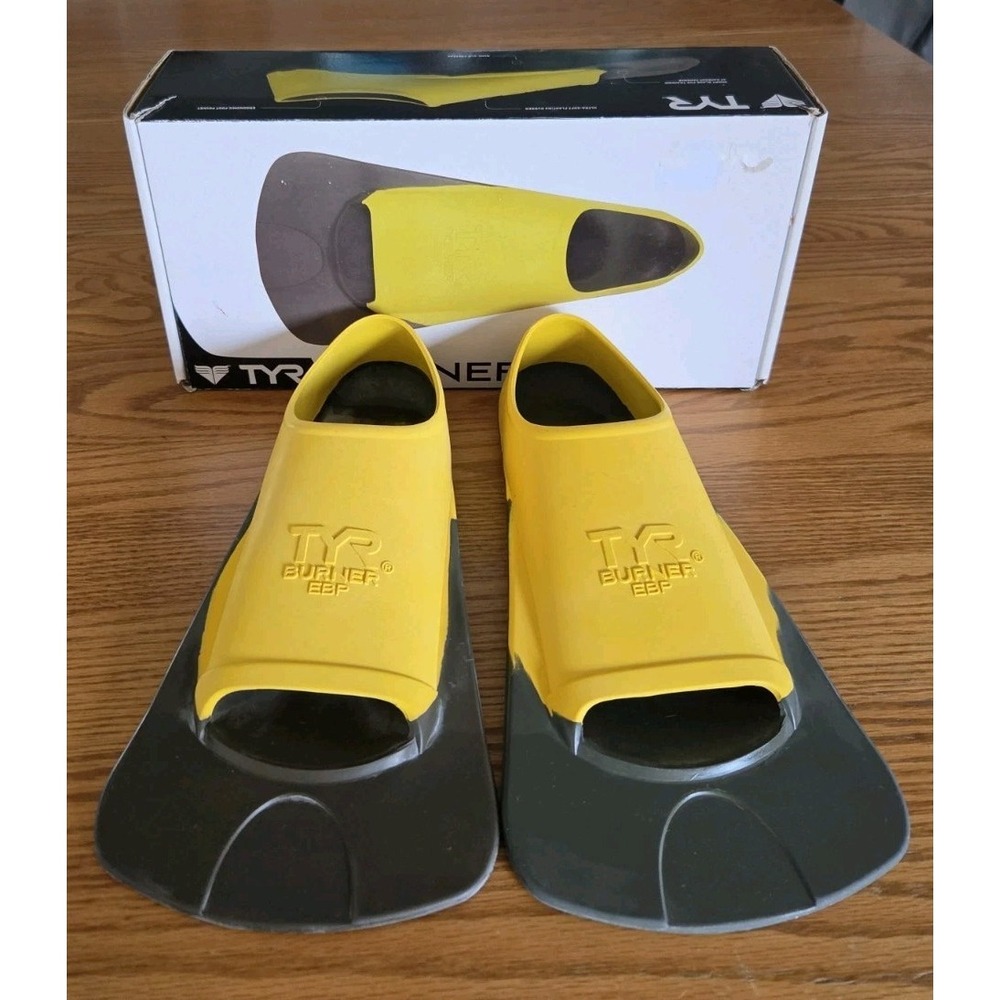 TYR Burner EBP Yellow Training Short Blade Swim Fins Size Medium Men's US 7-9
